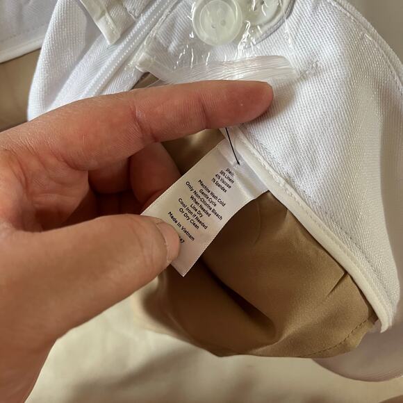 Talbots Plus Size White Linen Blend Straight Leg Trouser Wmns 22W Casual Preppy - Picture 9 of 10